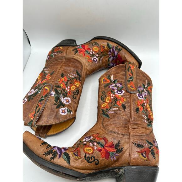 Old Gringo Women's Jasmine Embroidered Flower Brown Leather Western Boot - Picture 8 of 14